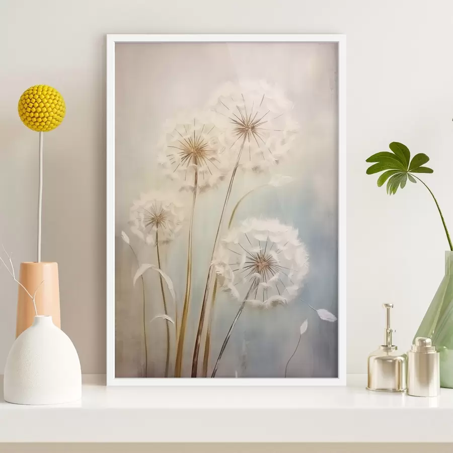 Papier peint photo Pissenlits délicats sur fond pastel f43279