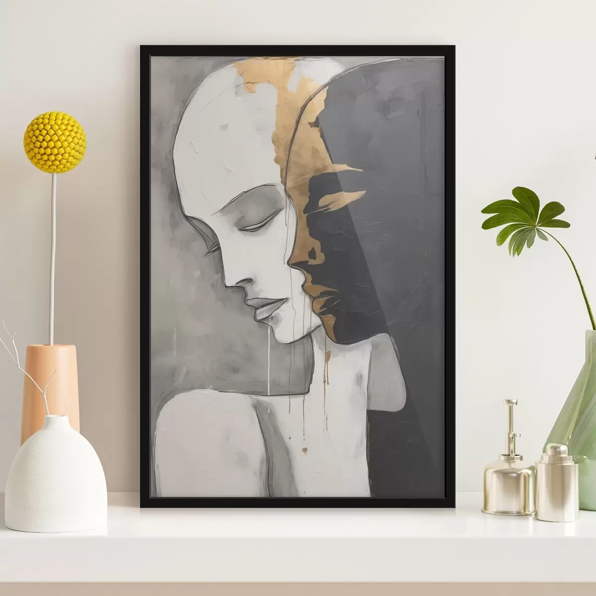 Affiche Silhouettes contrastées aux accents abstraits f43280