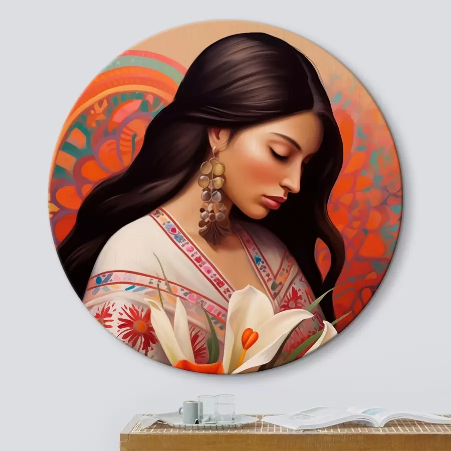  Schilderijen Traditionele afbeelding met een boeket lelies r43268