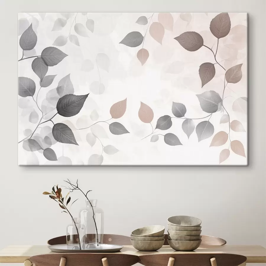  Peintures Feuilles sur fond clair s43325