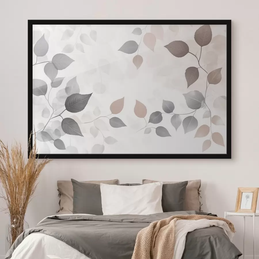 Fotobehang Bladeren op een lichte achtergrond f43325