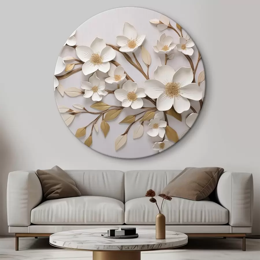  Schilderijen Grote beige bloem r43331