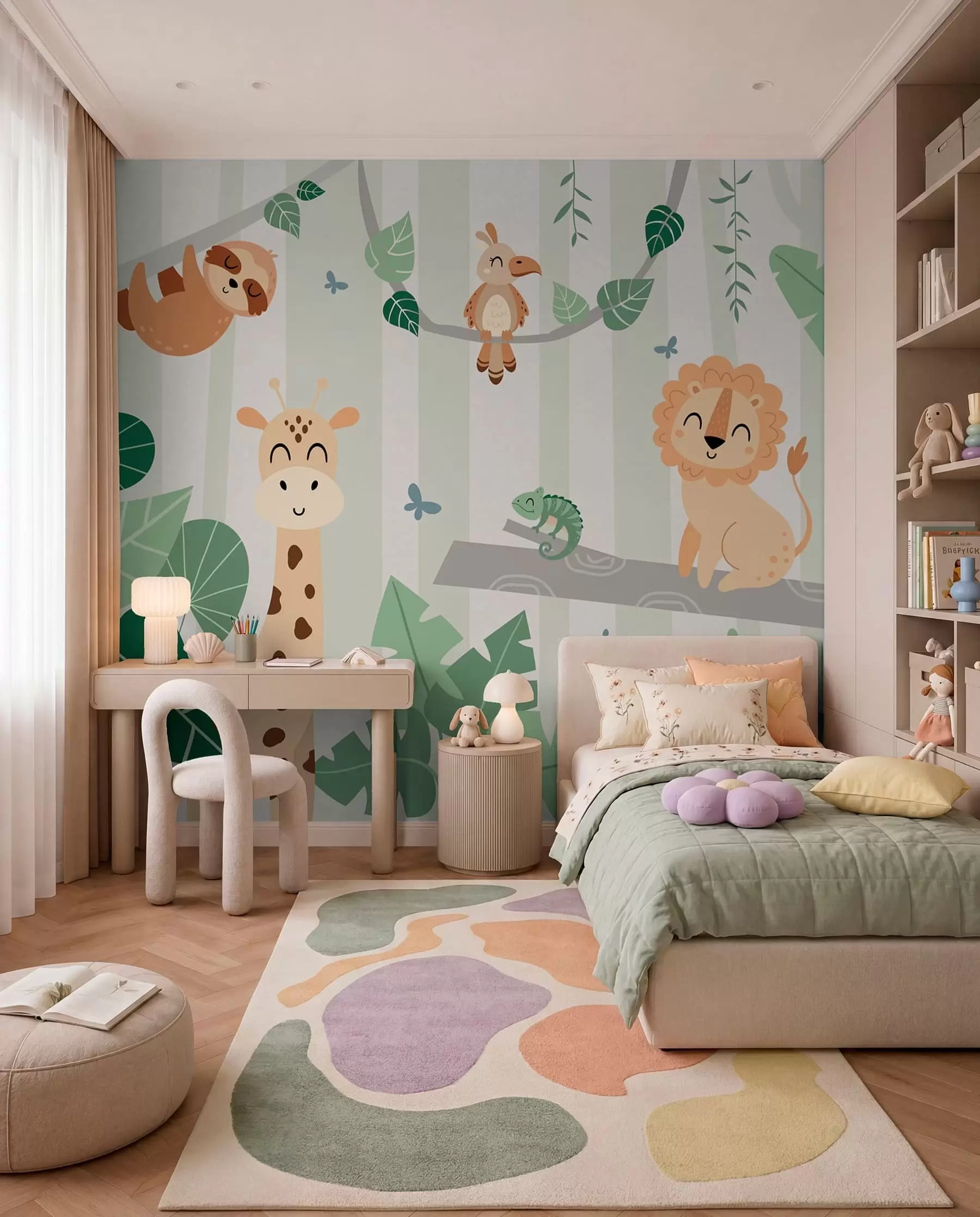 Fotobehang Safarivrienden in de bomen w03376v1
