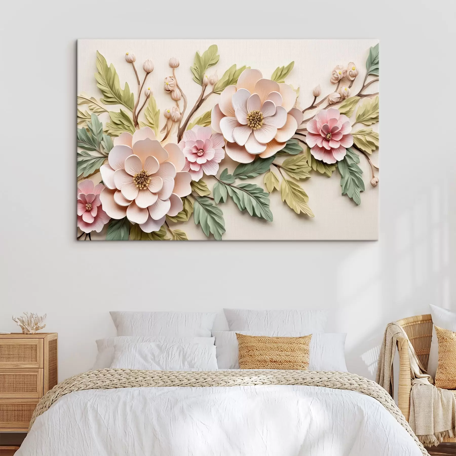 Papier peint photo Grandes branches de fleurs, imitation de moulage s43333