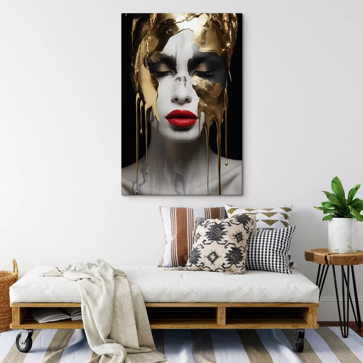  Peintures People, fille aux lèvres rouges s43336