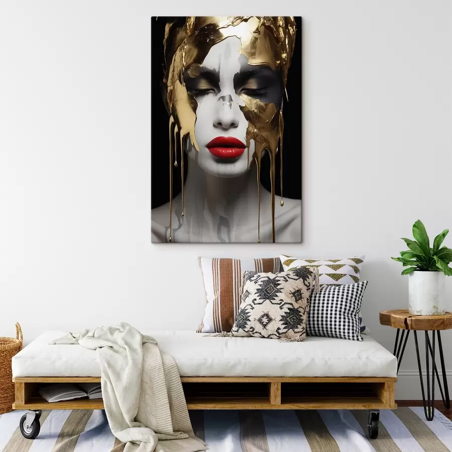  Schilderijen Mensen, meisje met rode lippen s43336