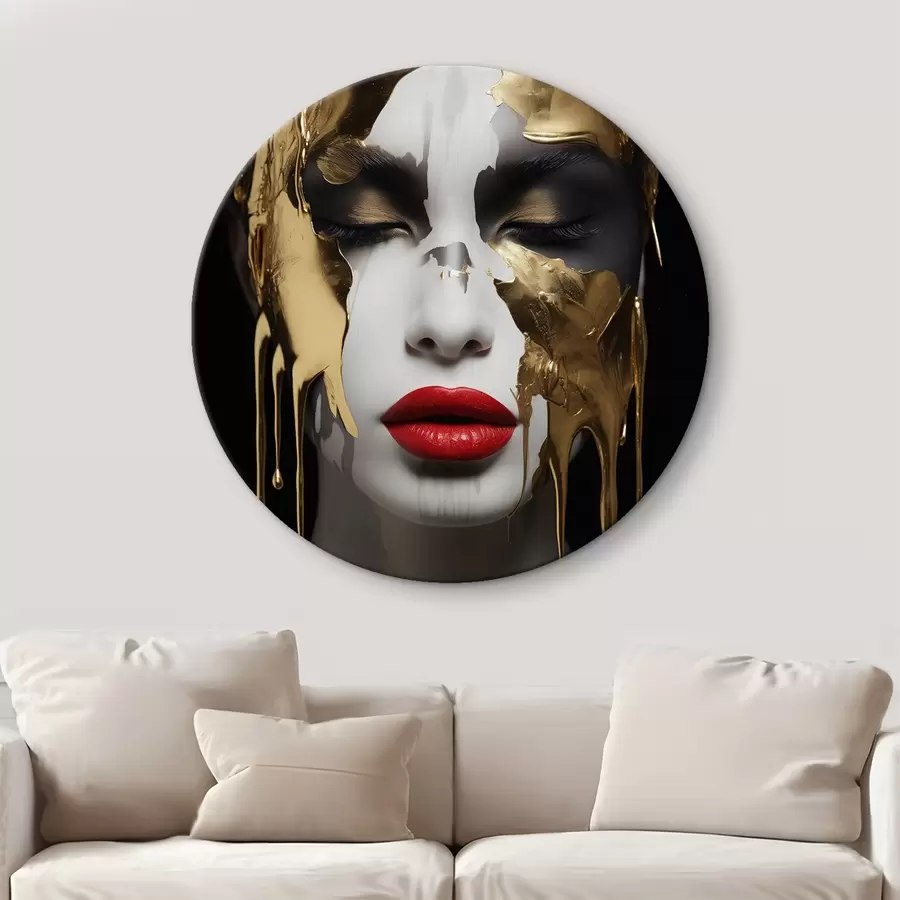  Schilderijen Mensen, meisje met rode lippen r43336