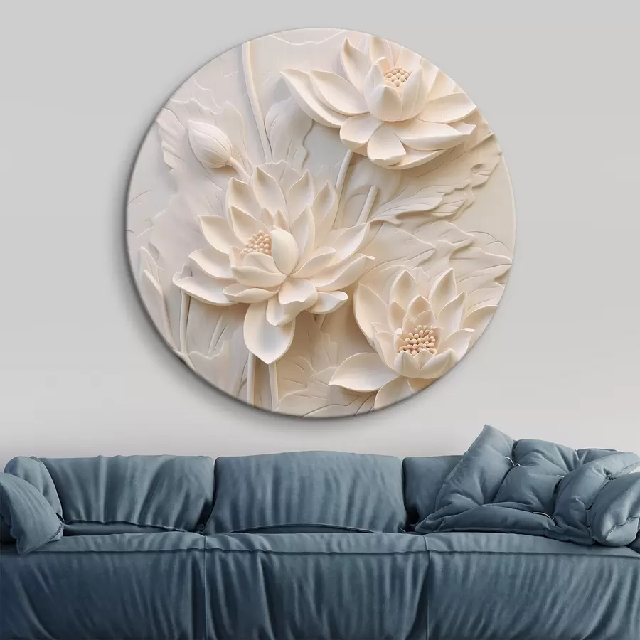  Schilderijen Wit lijstwerk, imitatie, bloemen r43334