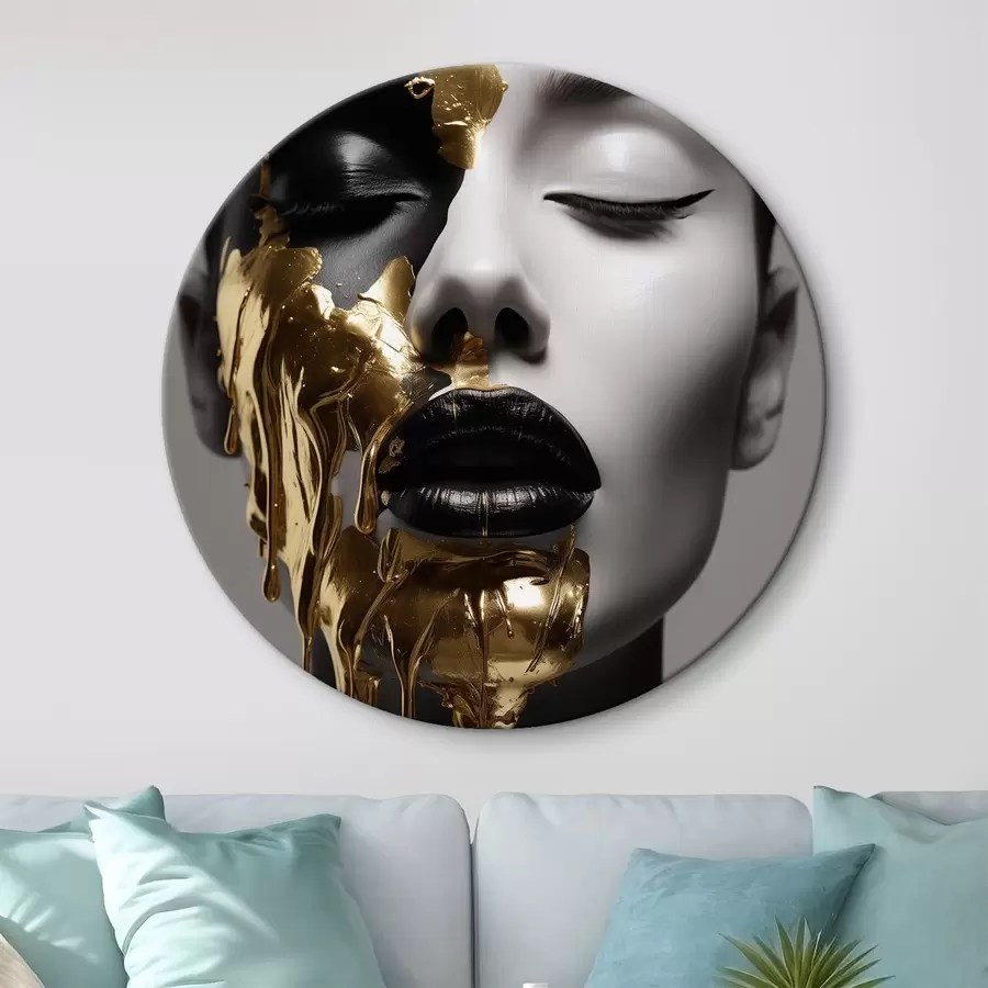  Schilderijen Mensen, meisje met zwarte lippen r43337