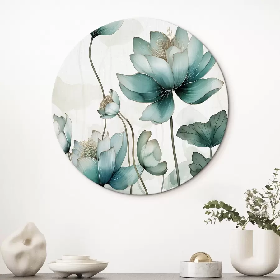  Schilderijen Aquarel compositie, lotussen r43339