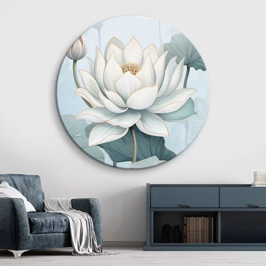  Schilderijen Lotusbloemen, imitatie van aquarel r43340