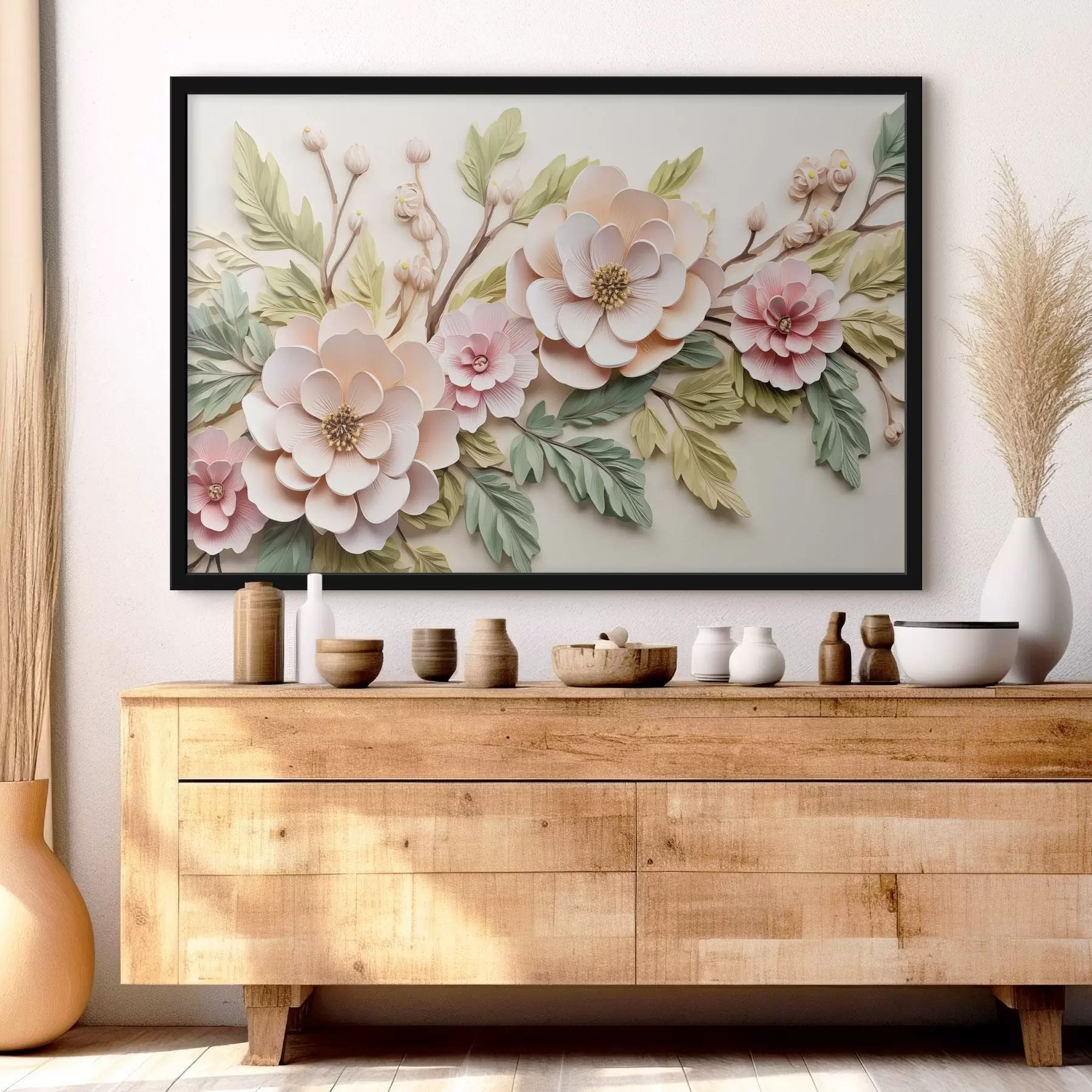  Schilderijen Grote bloemtakken, imitatie van gieten f43333