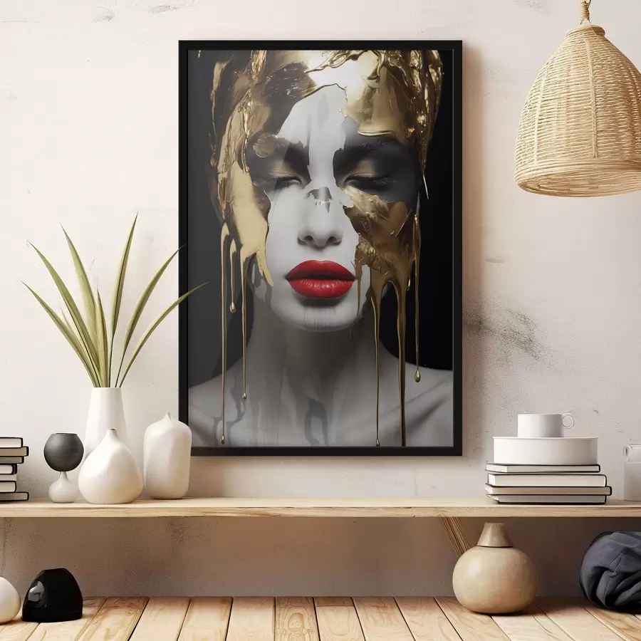 Fotobehang Mensen, meisje met rode lippen f43336