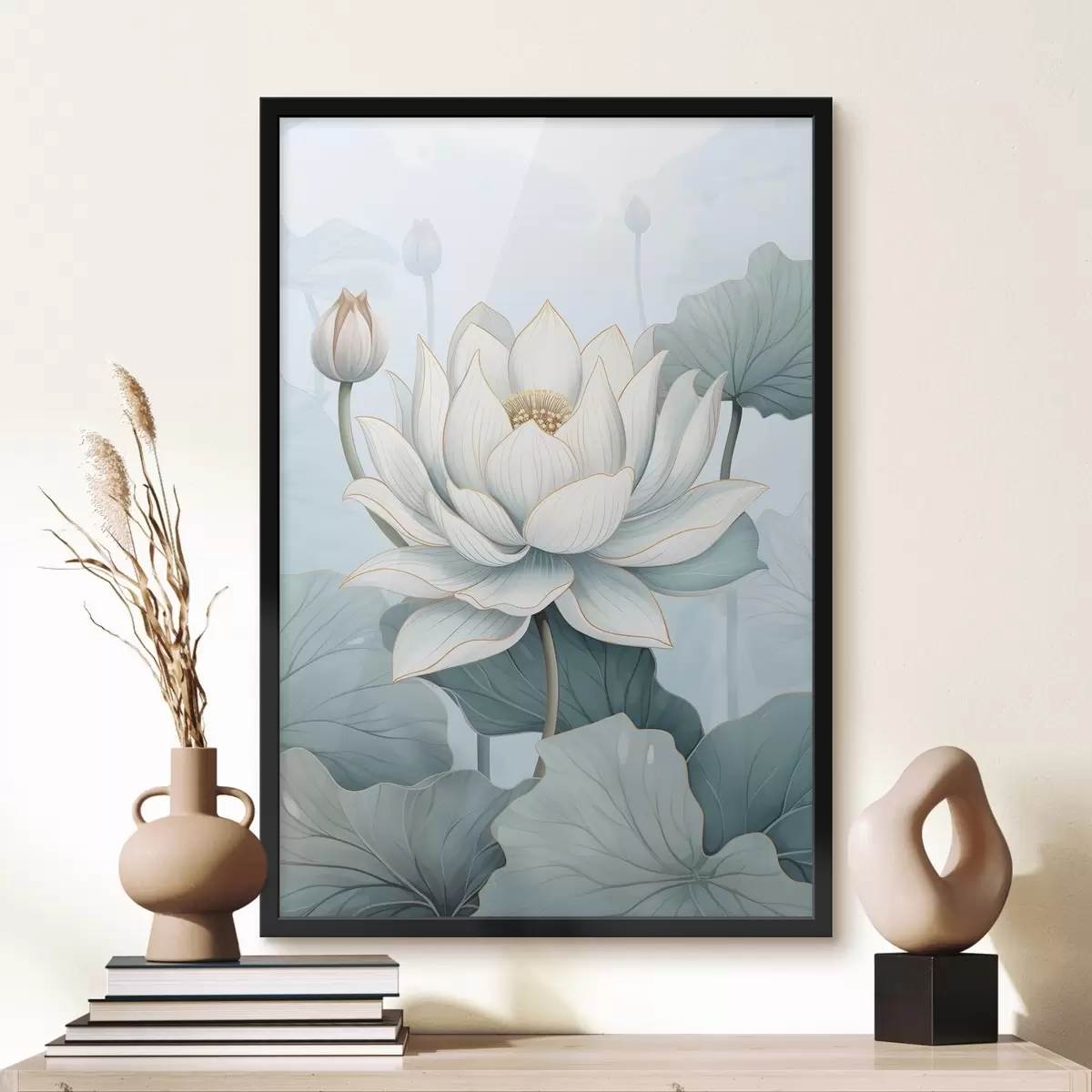 Affiche Fleurs de lotus, imitation d'aquarelle f43340