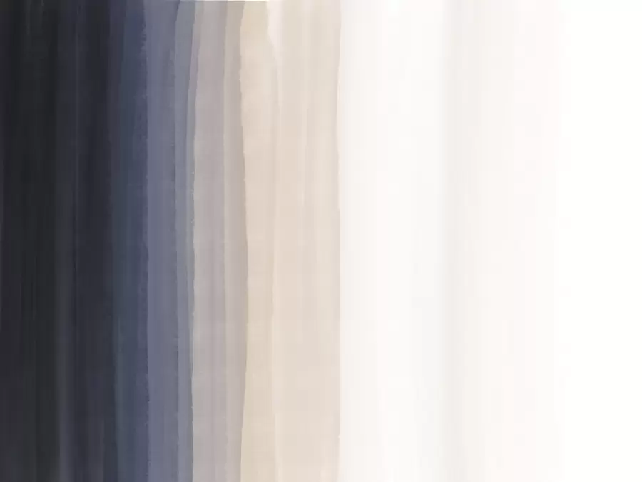 Papier peint photo Impression abstraite minimaliste en dégradé avec des bandes verticales de bleu foncé, de pêche claire et de blanc  w08915v1