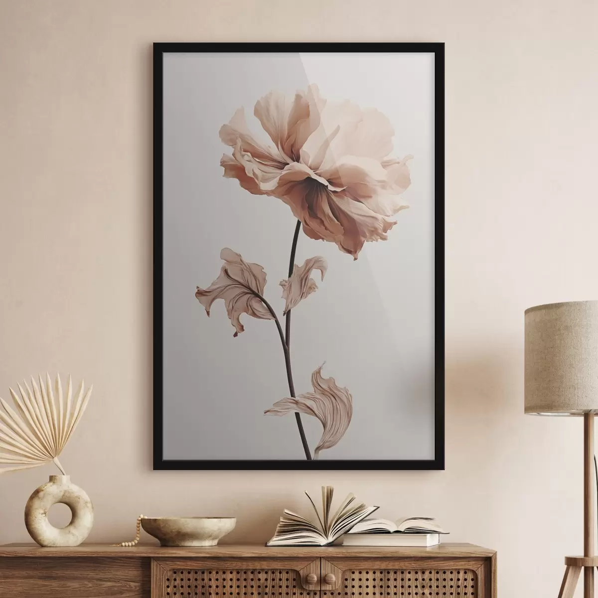 Poster Minimalisme van droge bloemen f43341
