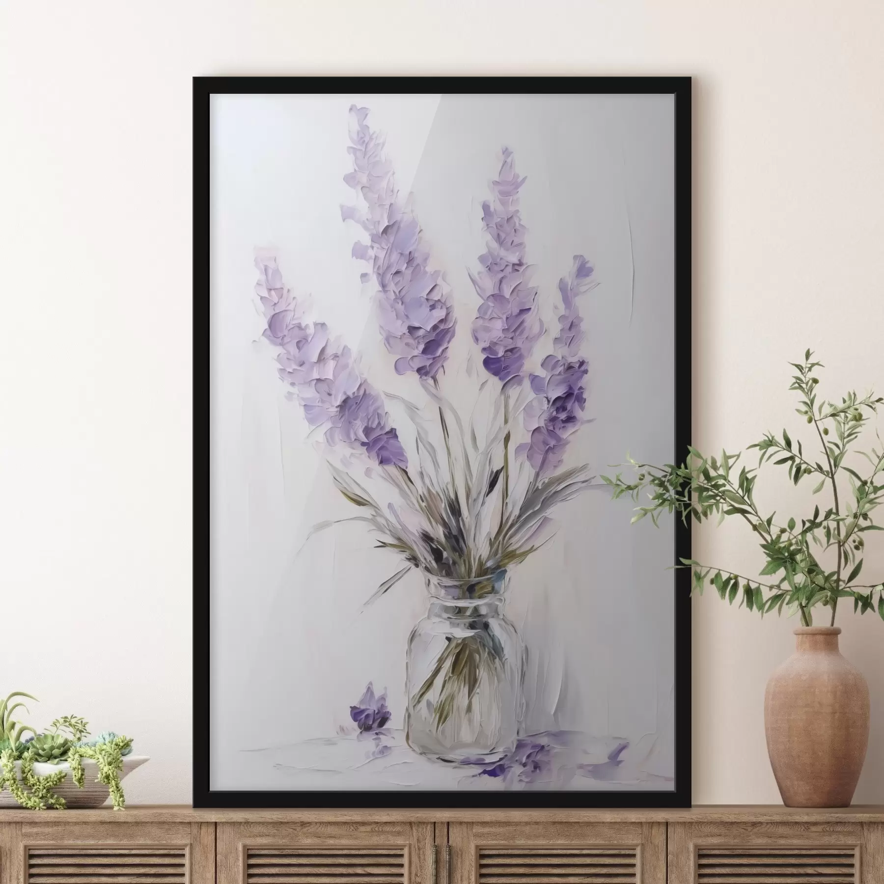 Fotobehang Heldere bloemen imitatieschilderij f43344