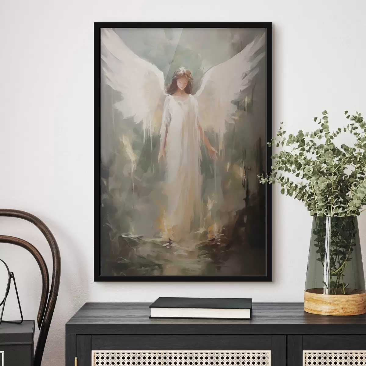 Poster Abstract engel imitatieschilderij f43353