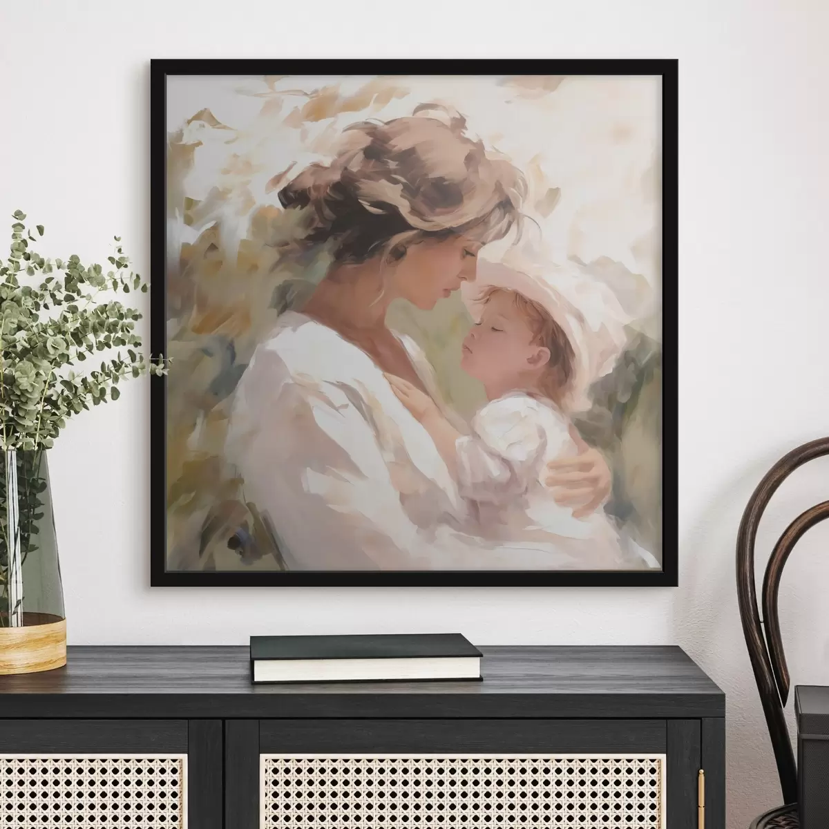 Affiche Femme avec un enfant imitation de peinture f43358