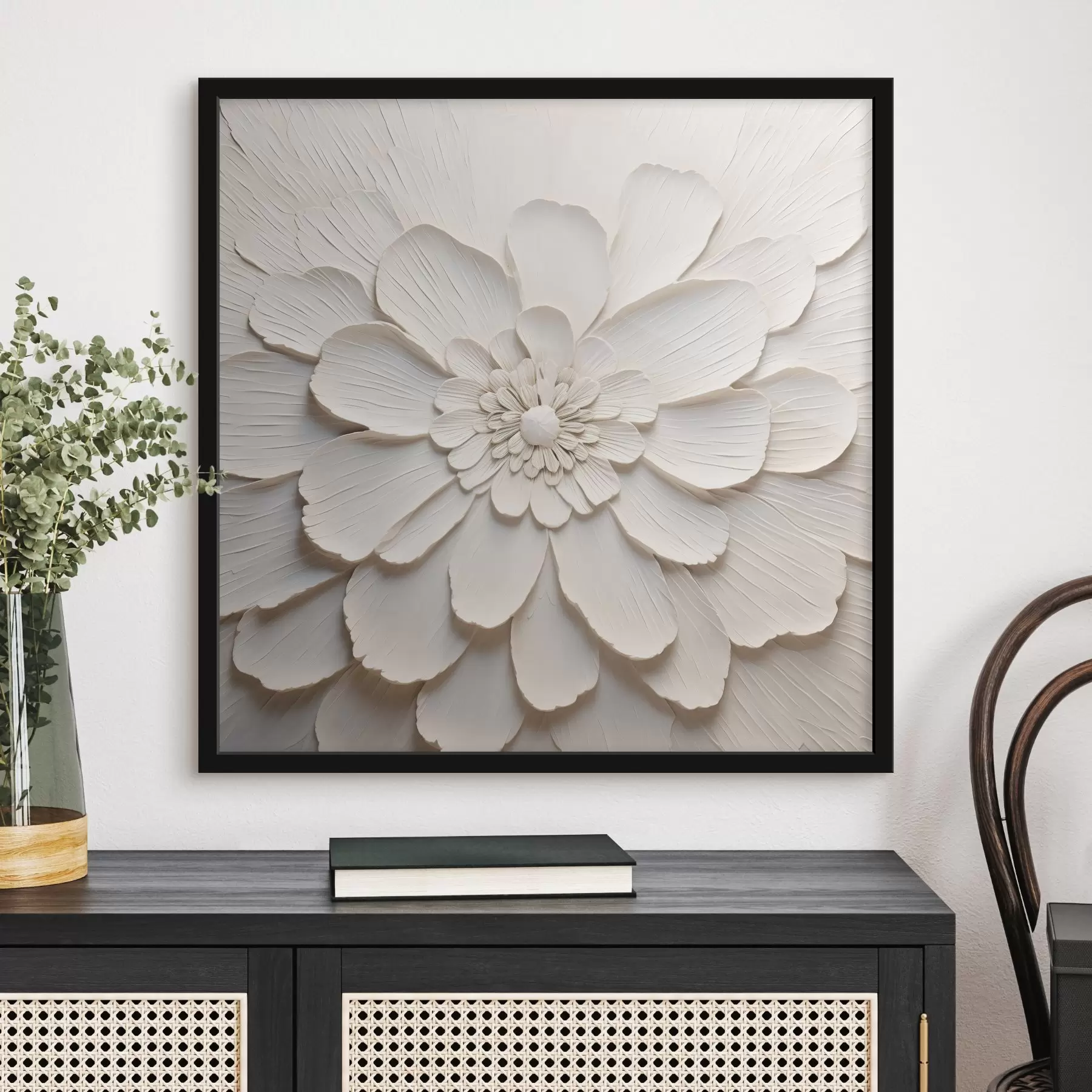 Papier peint photo Grande fleur blanche aux pétales volumineux f43364