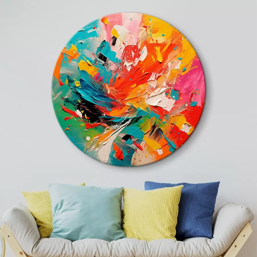  Schilderijen Abstracte kleurrijke imitatie van penseelstreken r43377