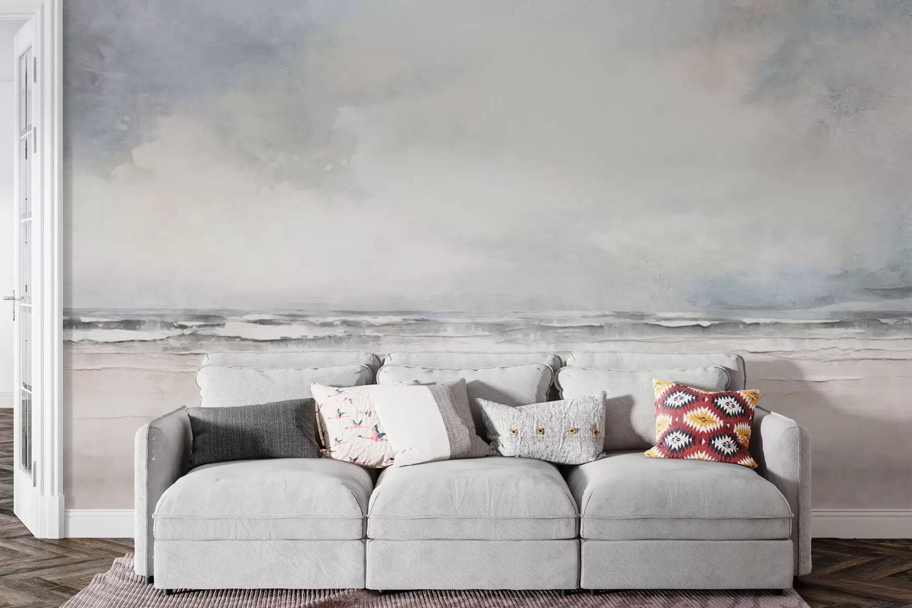 Papier peint photo Horizon abstrait où le ciel et la mer se rencontrent w03441