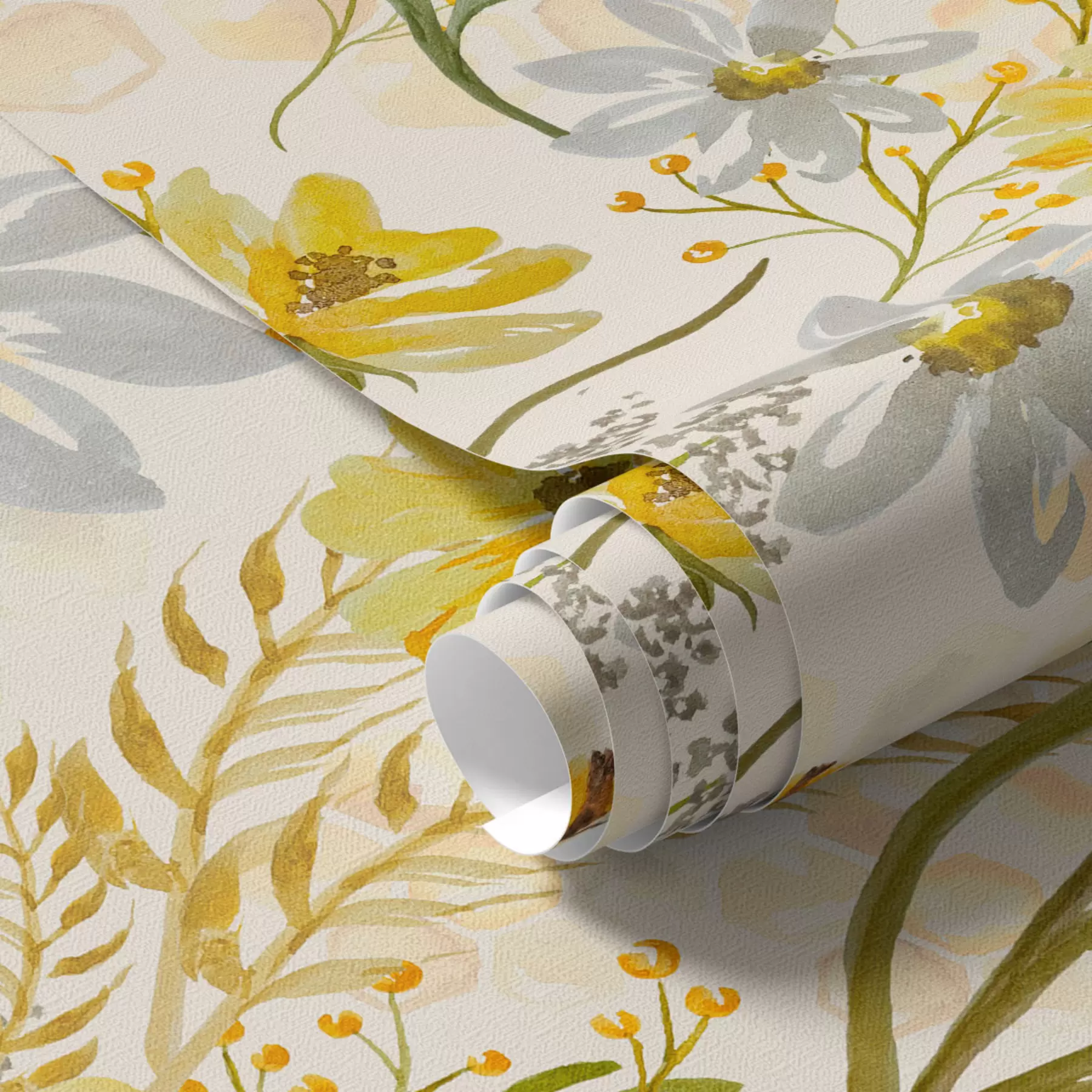 Papier peint photo Composition florale lumineuse de couleur jaune a00045