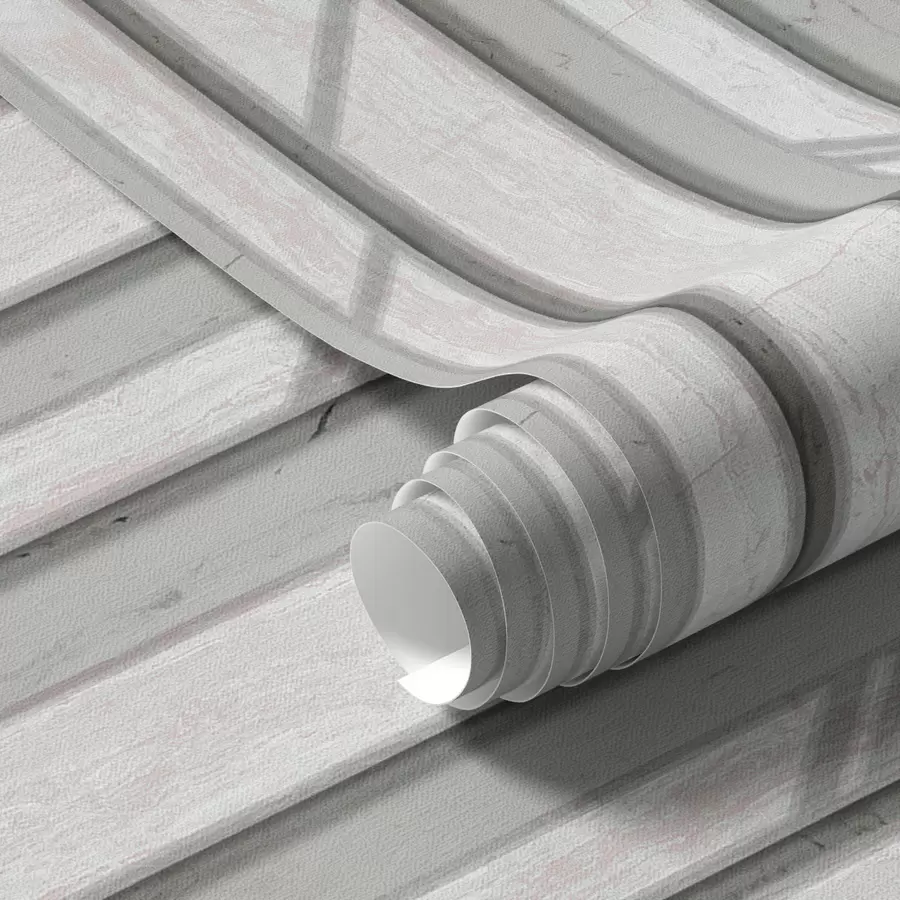 Fotobehang Houten paneeleffect in lichtgrijze kleur a00055