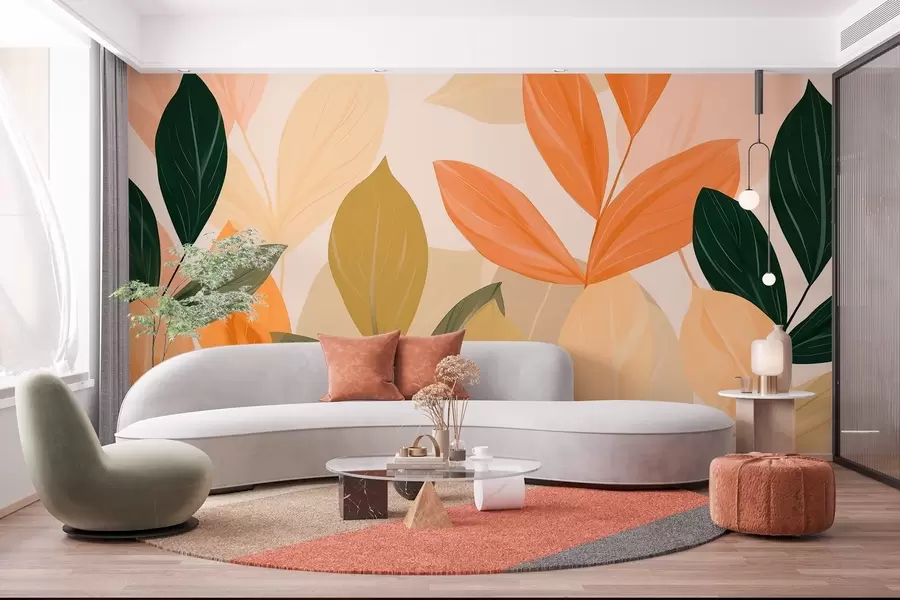 Fotobehang Herfstbladeren w03424