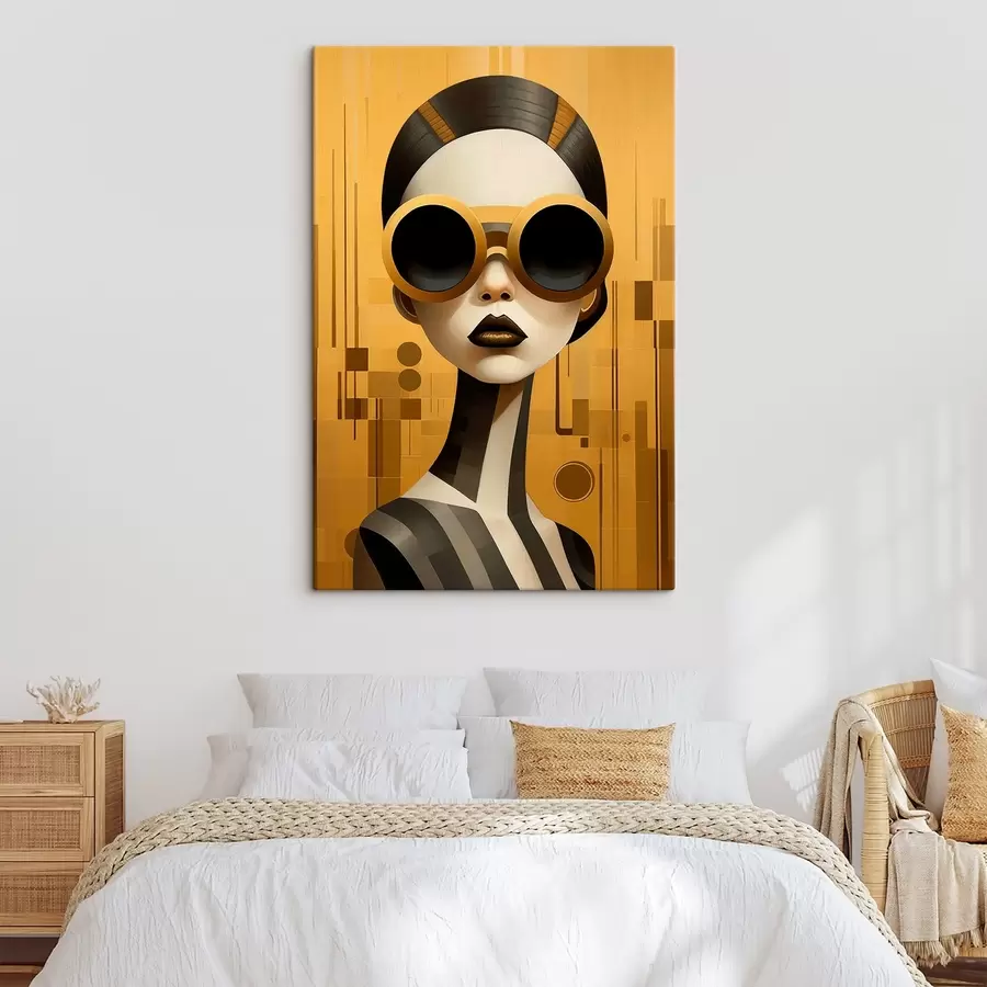  Peintures Portrait féminin décoratif dans un style rétro s43415