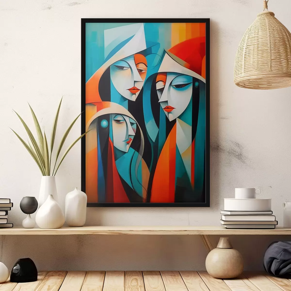 Poster Abstract beeld van vrouwelijke portretten f43411