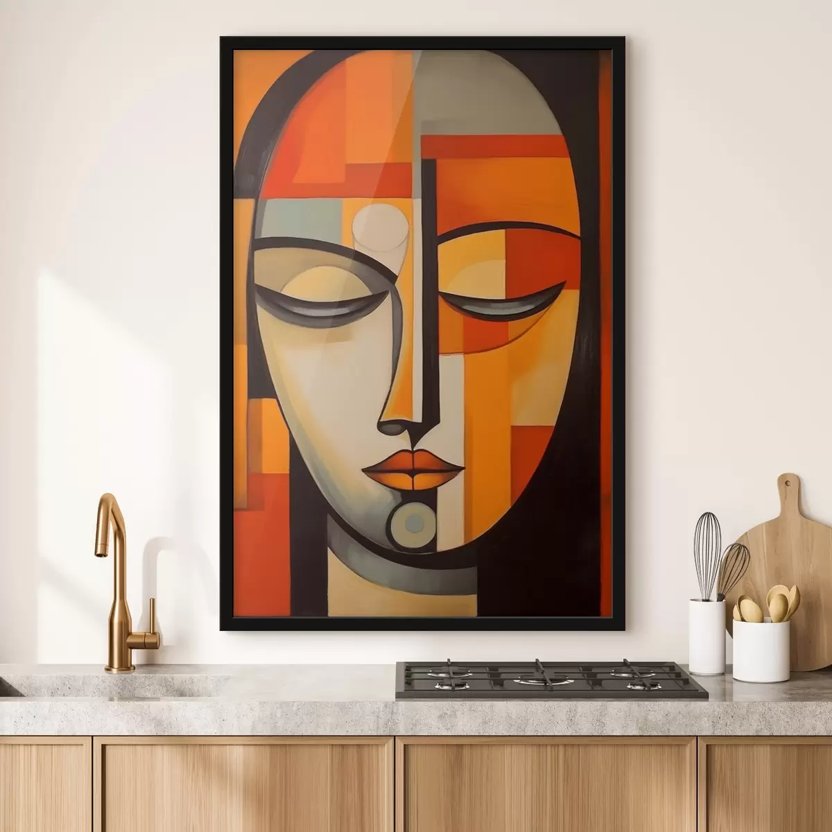 Affiche Portrait géométrique de style moderniste f43412