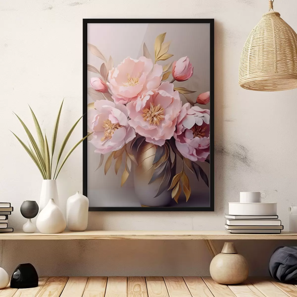 Affiche Vase avec pivoines f43422