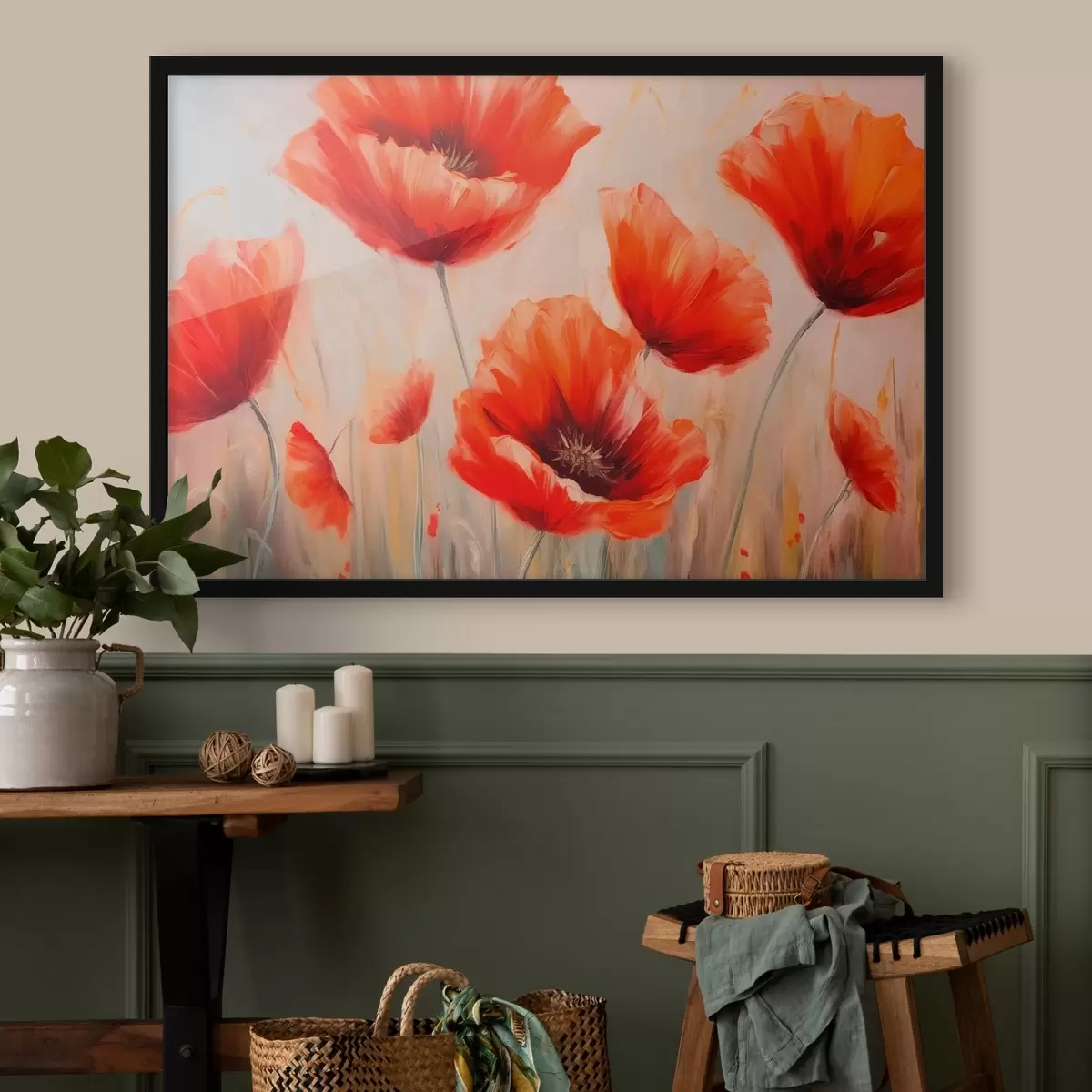 Poster Rode klaprozen f43428