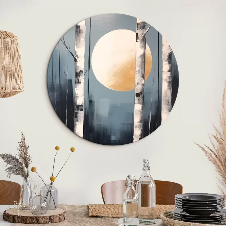  Schilderijen Grafische afbeelding van berkenbos r43413