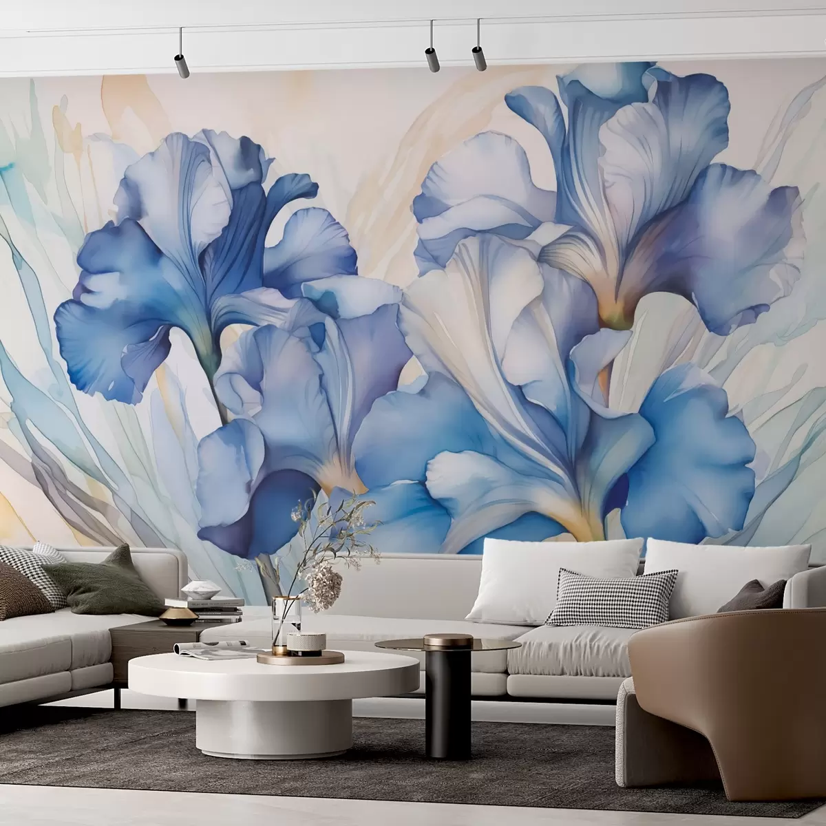 Fotobehang Irissen imitatie van aquarel w03461