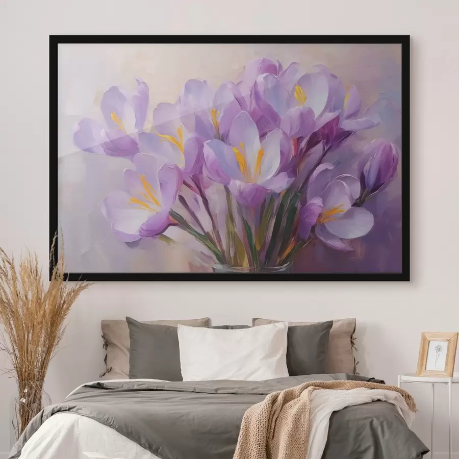 Papier peint photo Peinture imitation crocus f43437