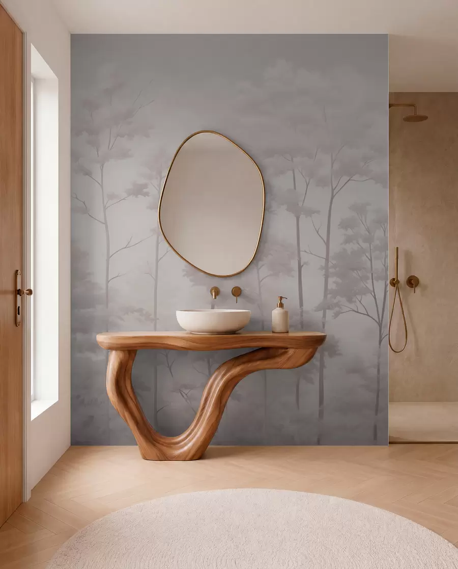 Fotobehang Trendy bos in delicate lichte pastelkleuren w03525