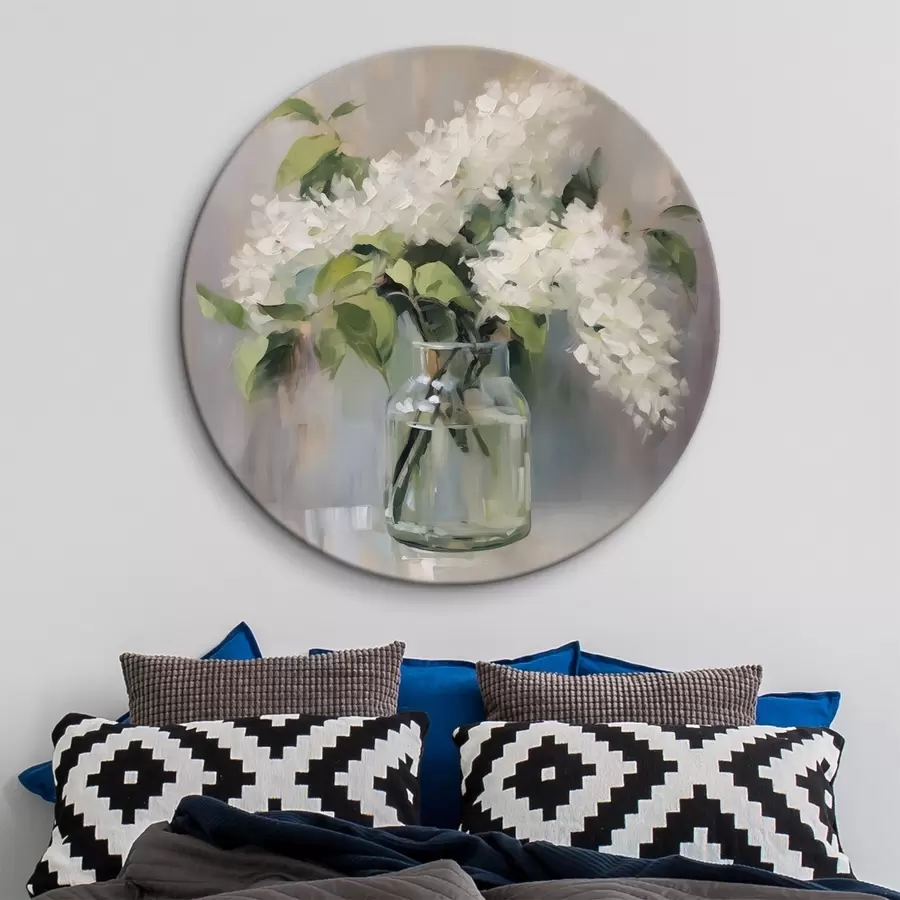  Schilderijen Witte sering in een vaas imitatie van schilderij r43439