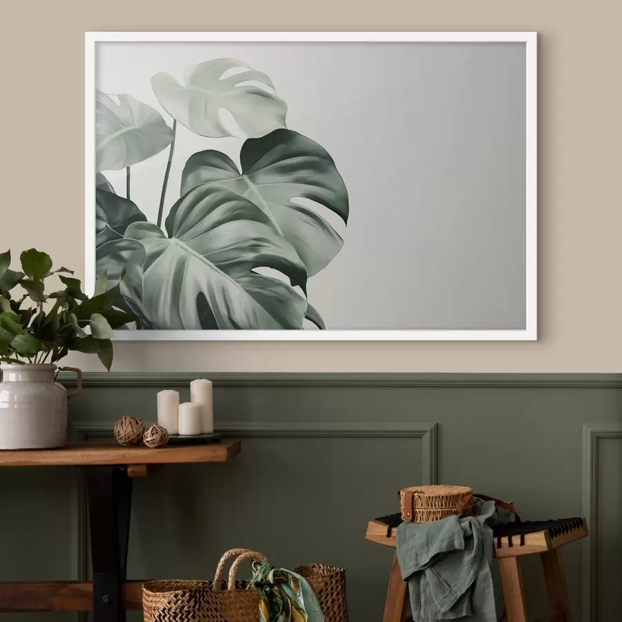 Fotobehang Tropische palmbladeren, bloemig, realisme, monstera f43508