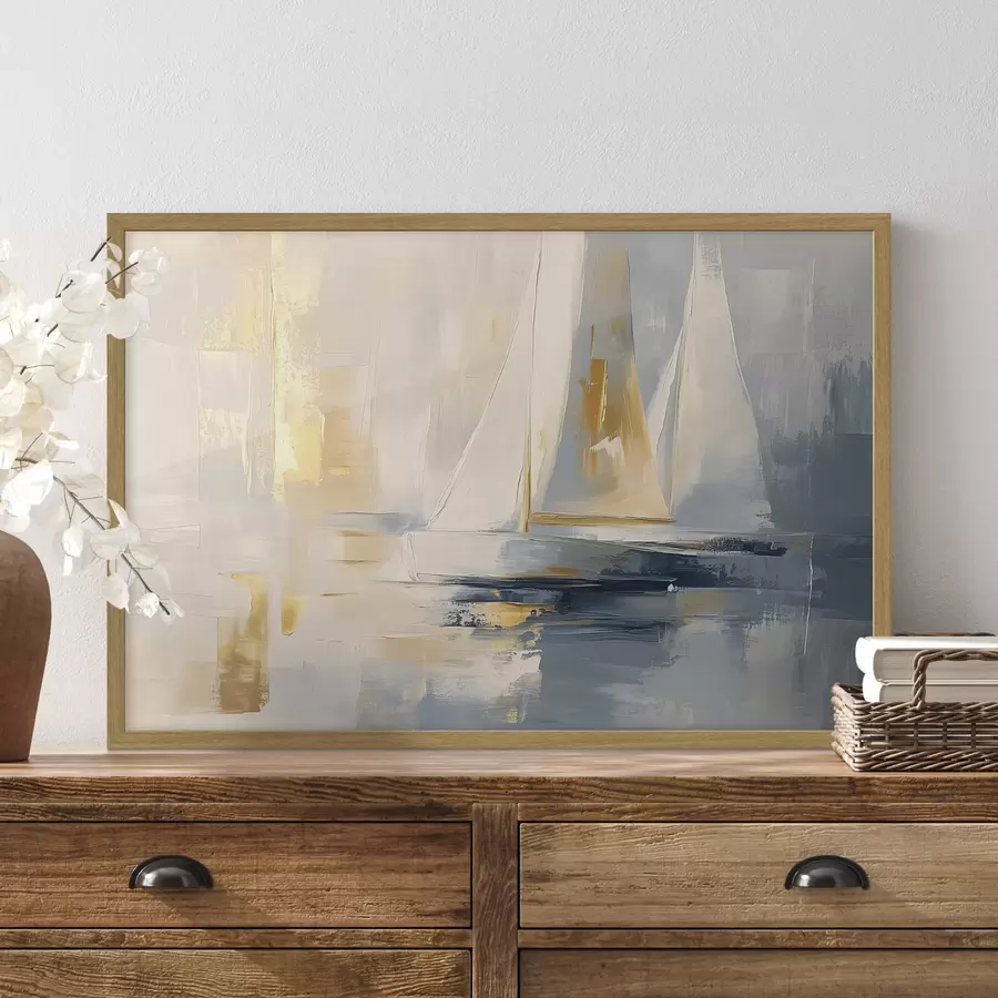Papier peint photo Voiles aux reflets d’or pâle f43500