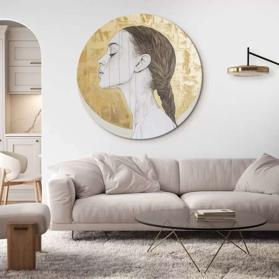  Schilderijen Vrouwenportret, minimalisme, acrylstijl, beige kleuren r43504