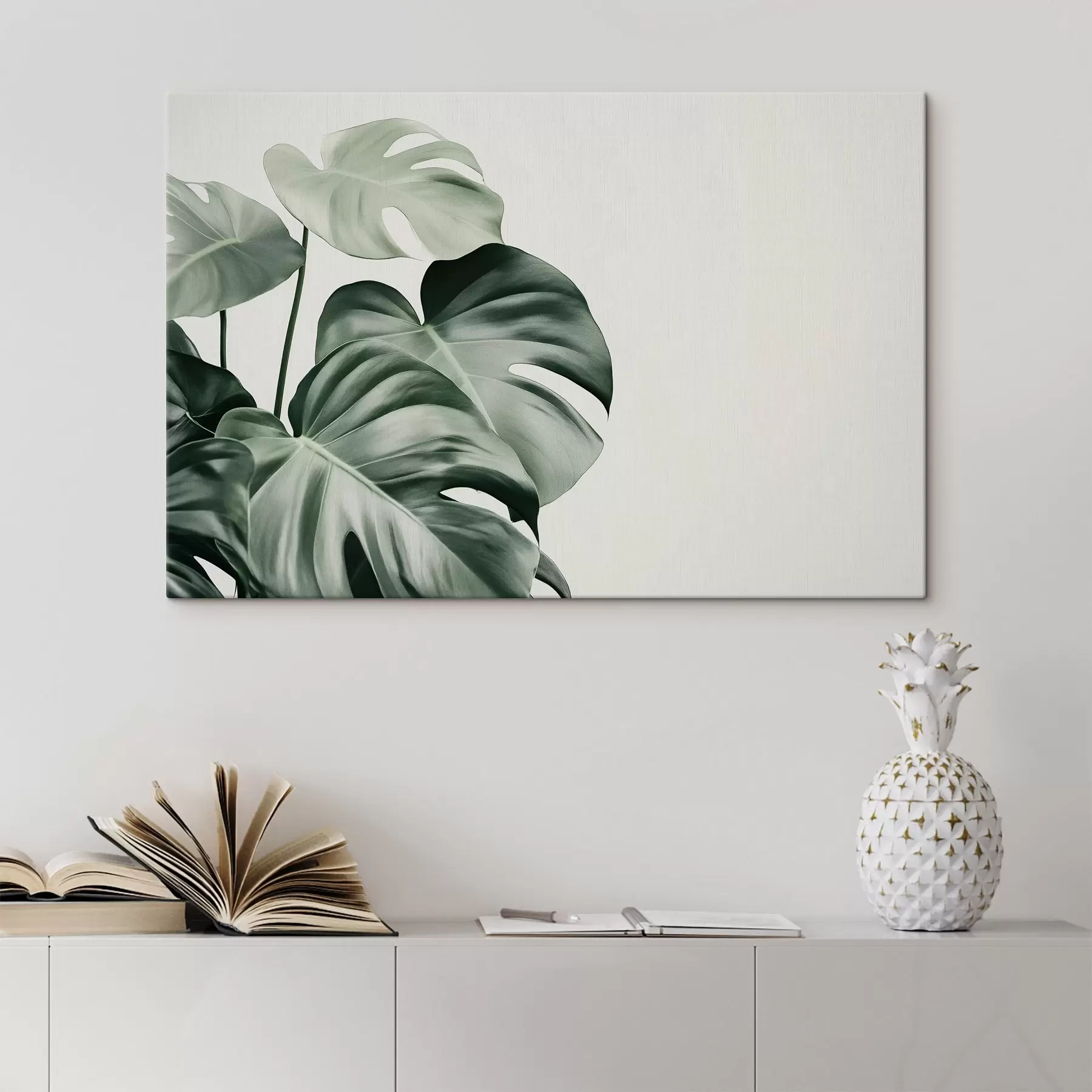 Fotobehang Tropische palmbladeren, bloemig, realisme, monstera s43508