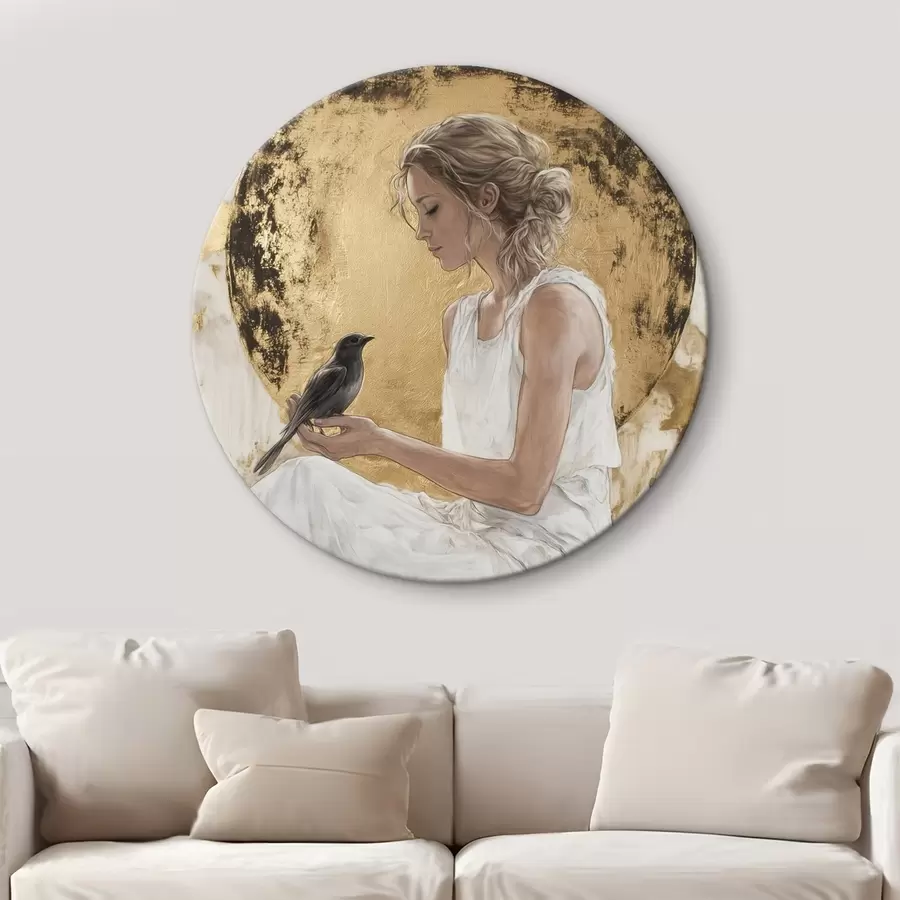  Peintures Belle femme avec oiseau, Grèce, dessin acrylique r43503