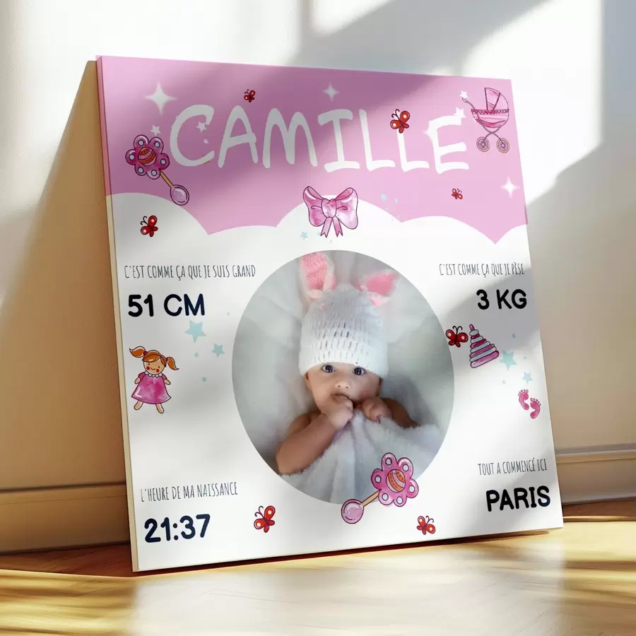  Peintures Bienvenue dans le monde, Camille ! s43599