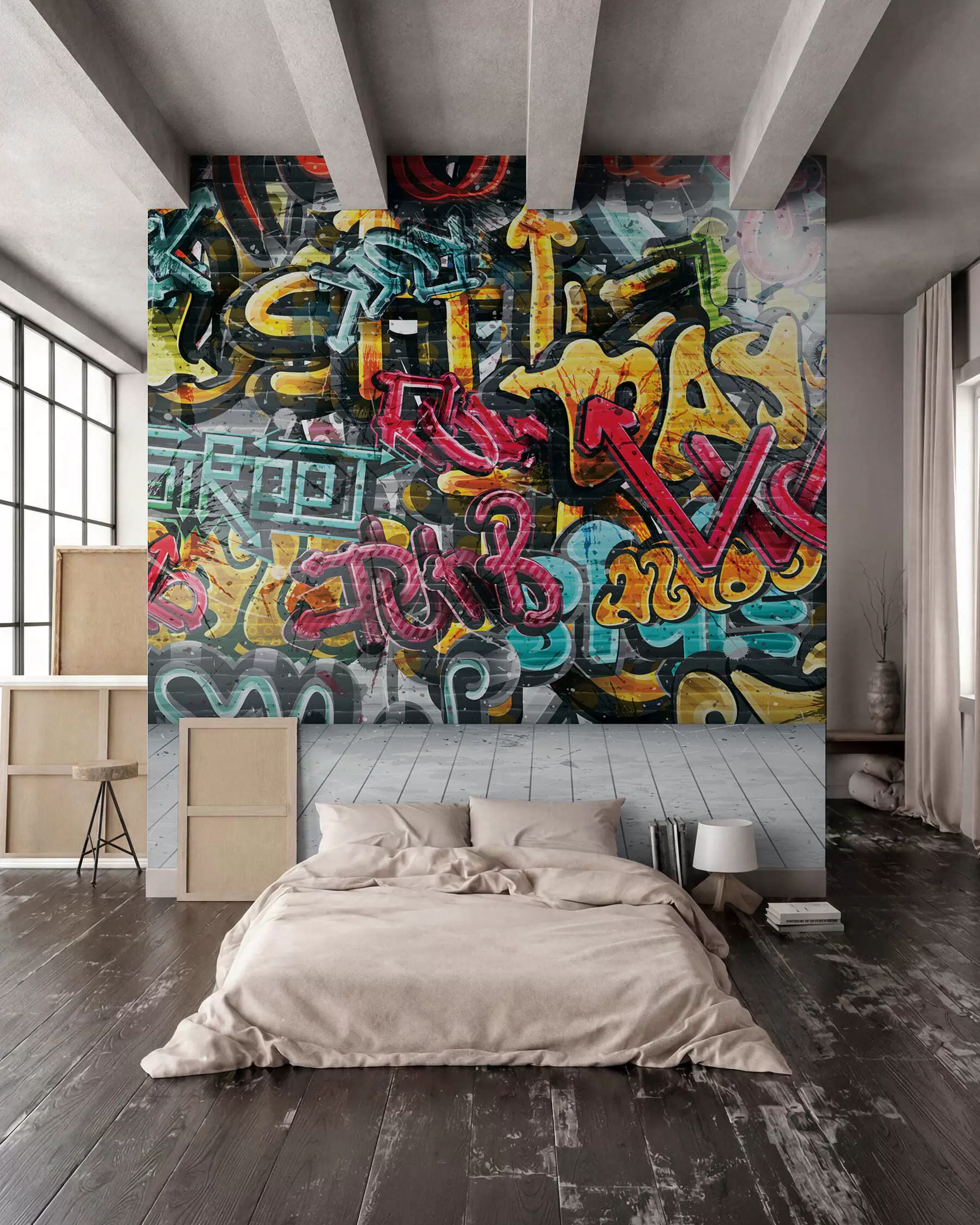 Papier peint photo Graffiti haut en couleur u56045