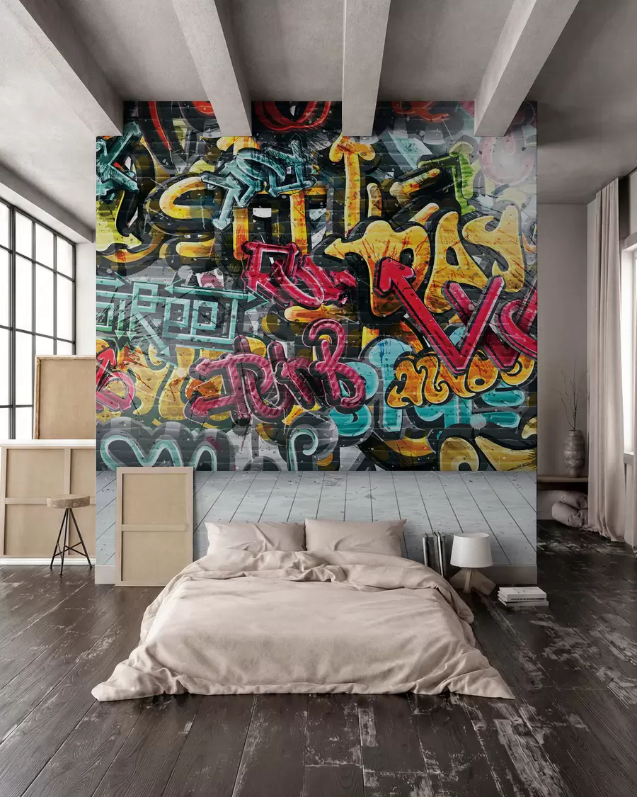 Papier peint photo Graffiti haut en couleur u56045