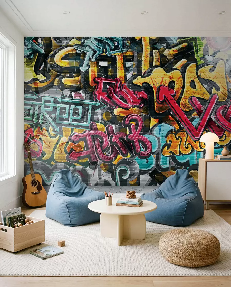 Papier peint photo Graffiti haut en couleur u56045