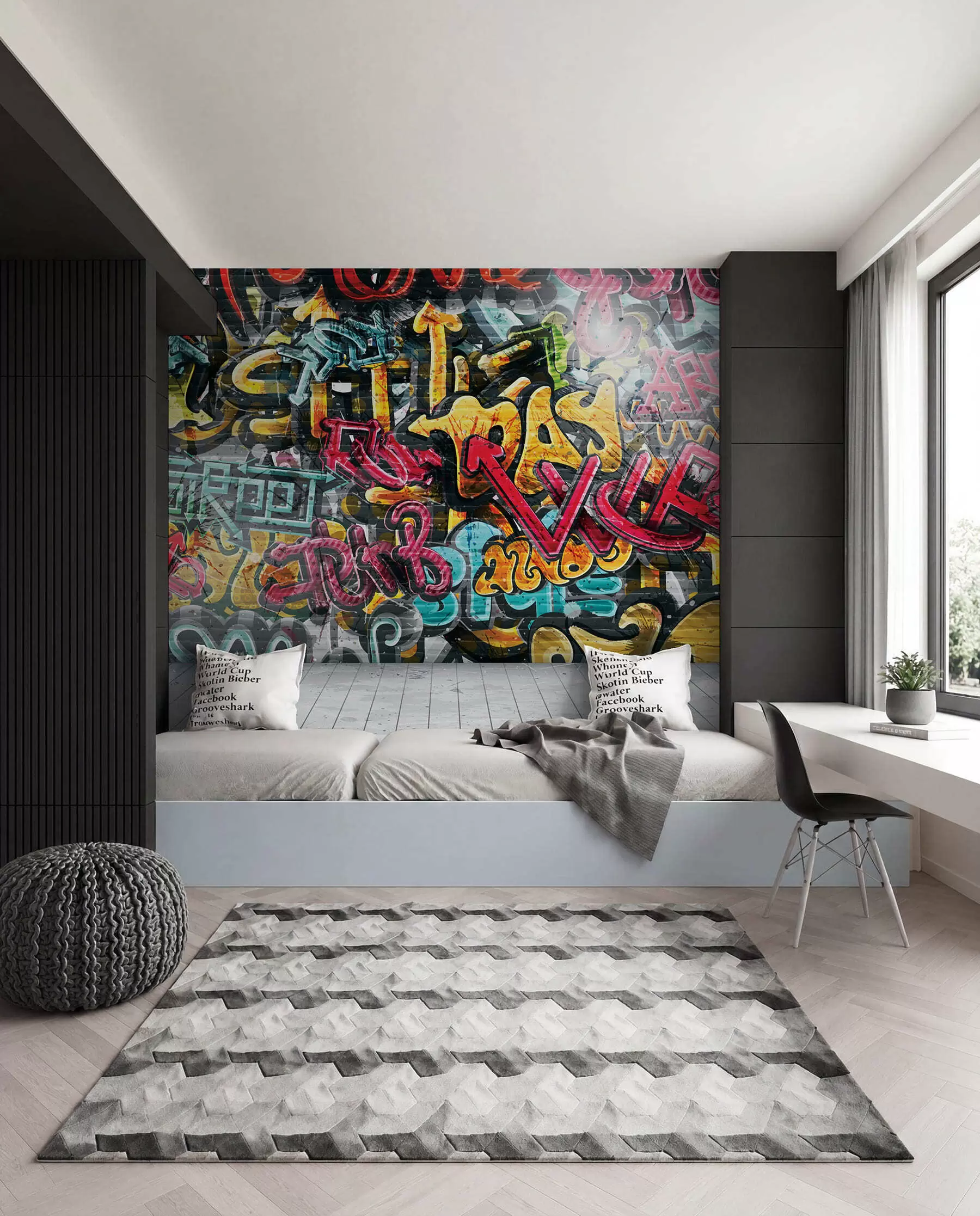 Fotobehang Graffiti in volle kleur u56045