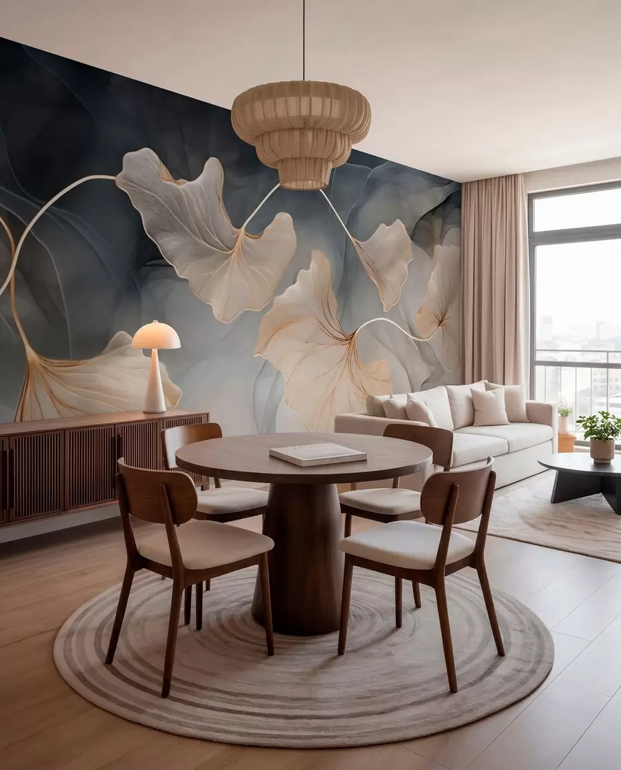 Papier peint photo Image abstraite de ginkgo w03511